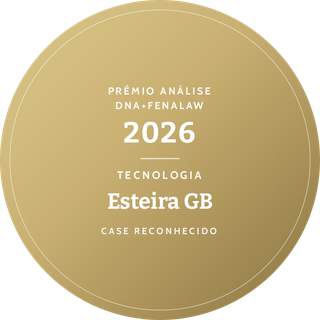 Selo do Prêmio Análise DNA+FENALAW 2026: Esteira GB, case reconhecido