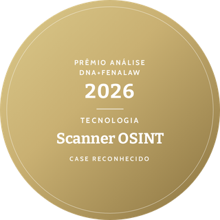Selo do Prêmio Análise DNA+FENALAW 2026: Scanner OSINT, case reconhecido